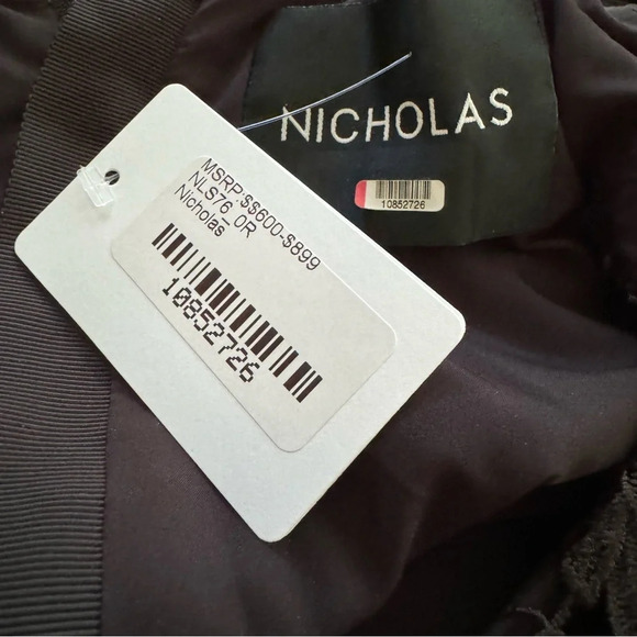 Nicholas Deep V Neck Floral Lace Midi Dress Black Size 0 - Picture 9 of 12